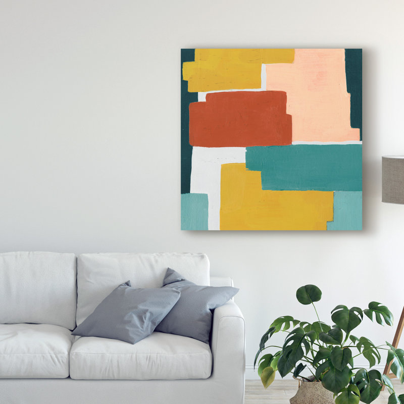 « block abstract i », peinture sur toile tendue, H 14 po x l 14 po x P 2 po