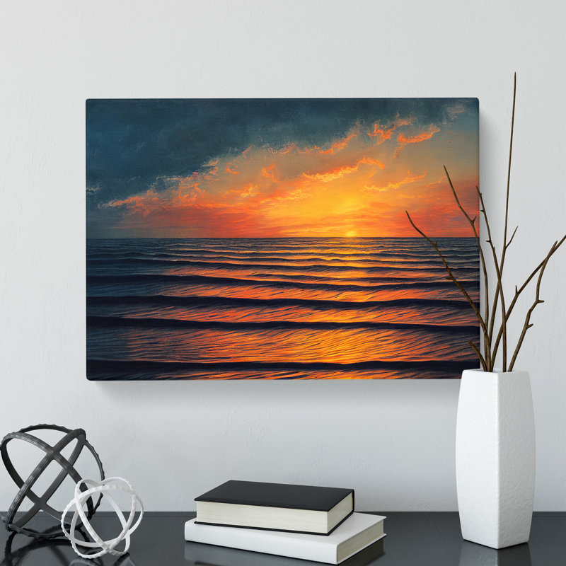 XXX-H1022-WF-8621X Sunset Seascape Vol.3 - Wrapped Canvas Print, 35cm H x 50cm W x 3cm D