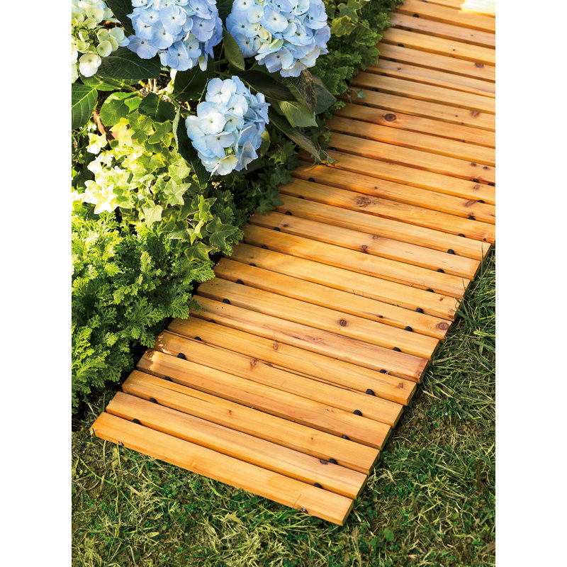 Allée droite en bois Henslee, H 0,62 po x l 18 po x P 72 po, Chêne