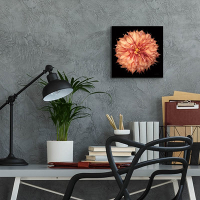 Art mural en verre épique «Dahlia 1» par Debra Van Swearingen, 12 po x 12 po