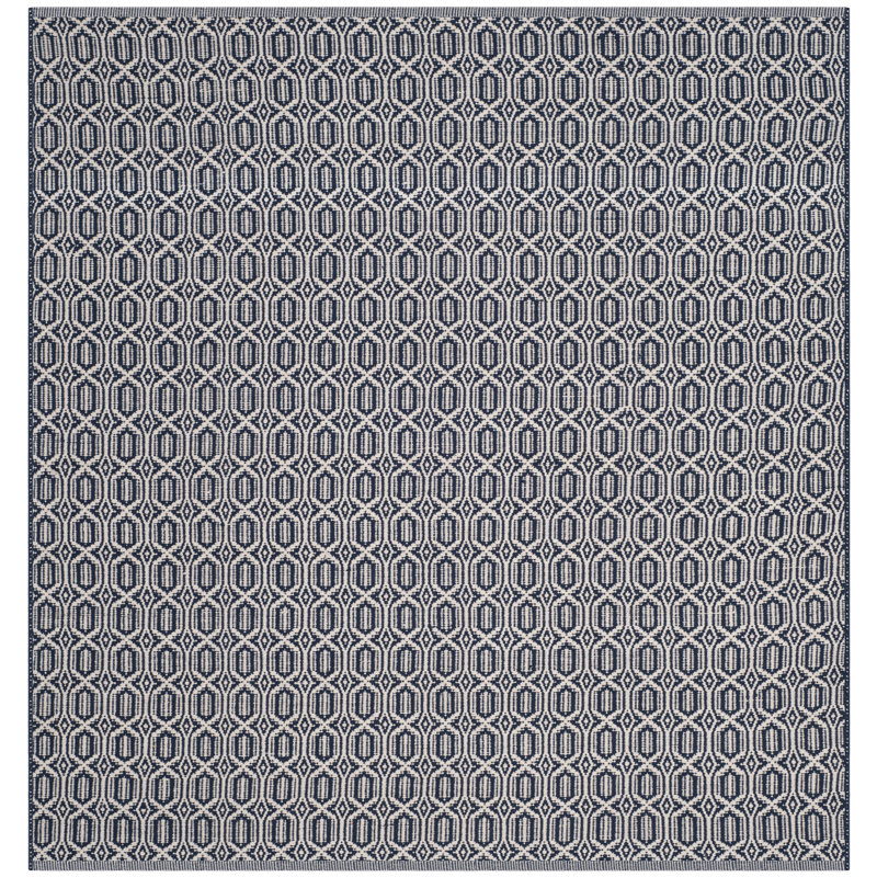 Tapis géométrique en coton tissé à la main Melaina, Carré 6 pi