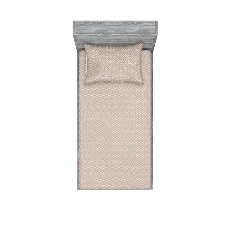 Drap-housse et taie décorative Ambesonne, Ensemble de draps pour lit simple avec 1 taie d'or