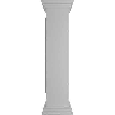 Corner Newel Post with Panel, Flat Capital, & Base Trim (Installation kit included)