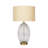 Aurora Ribbed Glass Lamp Base Clear Table Lamp Large Linen Shade
