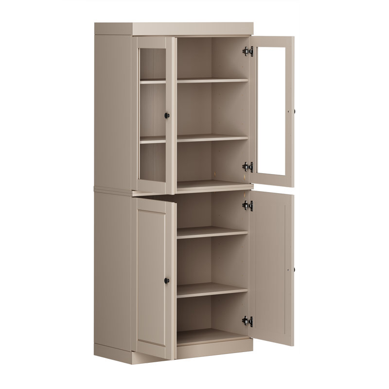 Bibliothèque à 6 tablettes en bois massif Vereniz Palace Imports, Beige