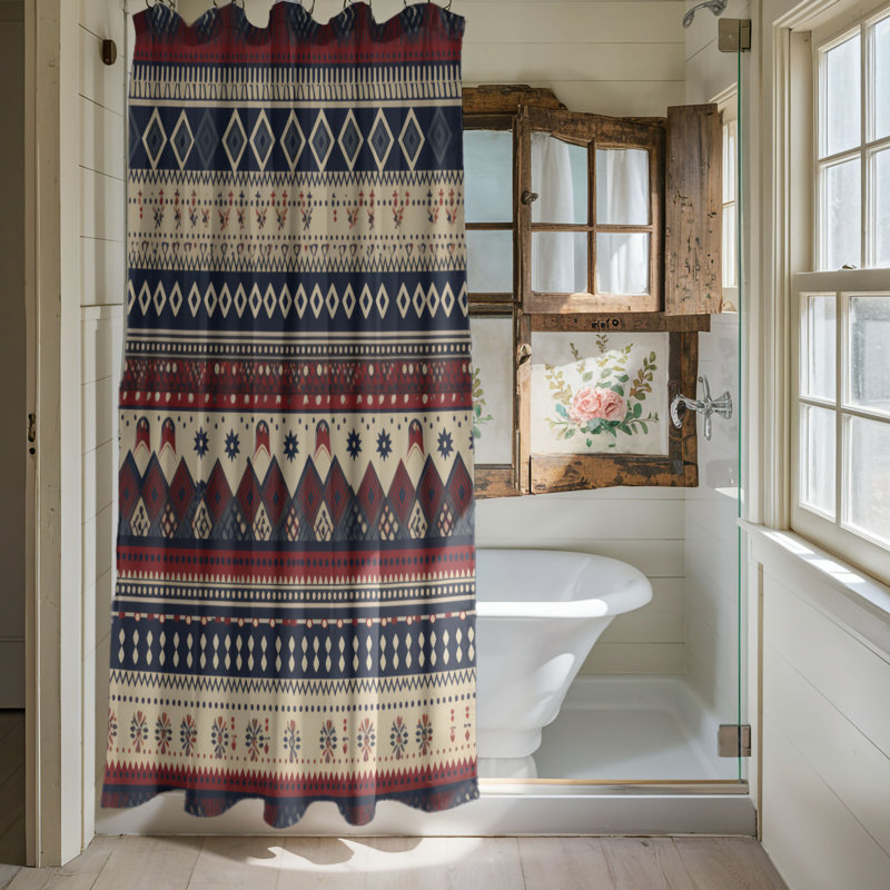 Rideau de douche Boho Whimsy - Premium, H 74 po x l 71 po