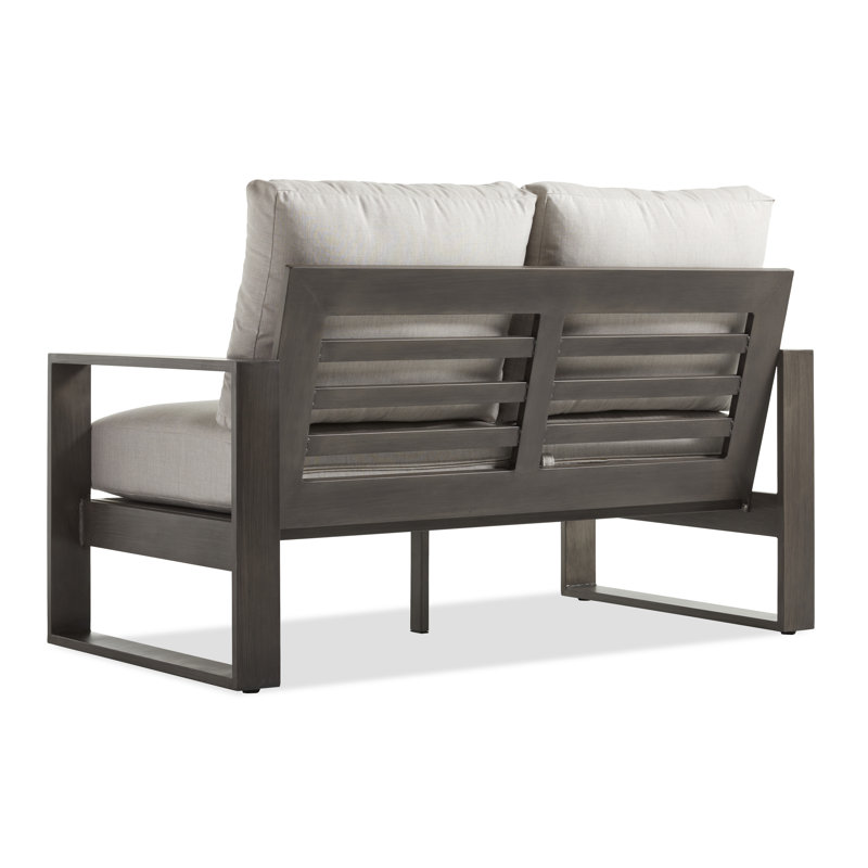 Causeuse d'extérieur avec coussins Toyea, Tissu toile Sunbrella®