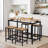 Pipkin 5-Piece Dining Set, Rectangular Table with Steel Frame and Four Stools for Small Space-310902265-310902261