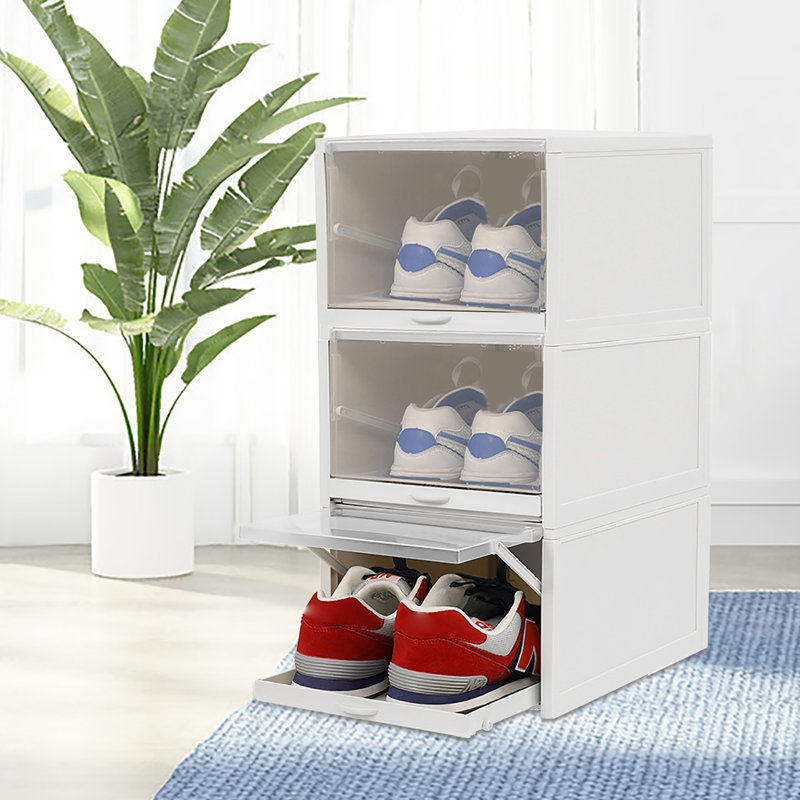 Boîte à chaussures empilable 3 paires