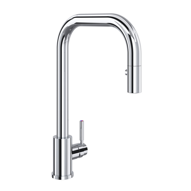 Holborn Pull-Down Kitchen Faucet With U-Spout, Polished Chrome