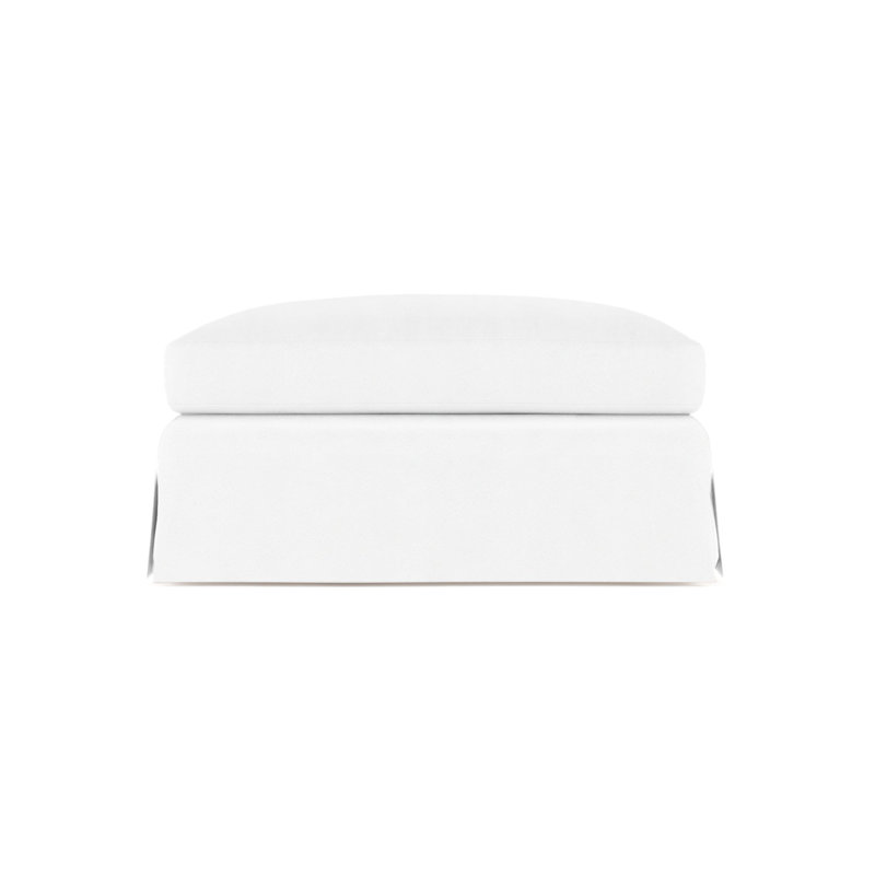 Ludlow Ottoman, Vintage Leather Blanc, Ebony