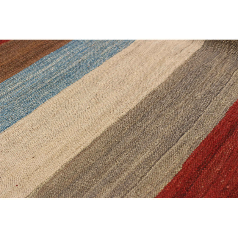 Kilim multicolore Boho 9 pi 9 po x 13 pi 3 po