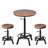 SET OF 3,Bar Table (30.31"-35.43") & 2 Counter Stools (17.7-24.4") Set For Pub Kitchen(Desktop Dia23.6”)