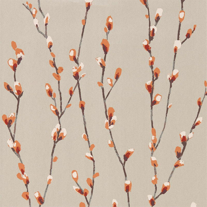 Salice 10.05m x 52cm Wallpaper Roll, Tangerine/Gilver