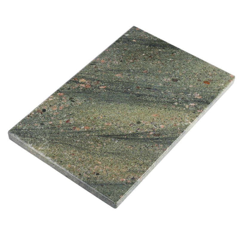 Planche à découper de luxe en marbre de granit pour cuisine Koville, rectangulaire, 12 x 8 po, Wild West Green