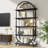 Tall Bookshelf Arched Bookcase, Modern 5-tier Book Shelves With Storage Organizer - Industrial Curved Freestanding Open Display Shelving Unit For Living Room, Library, Home Office, Black-780424347