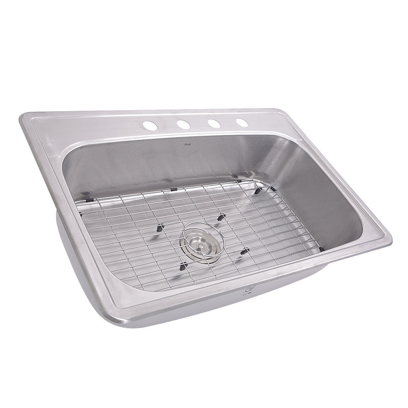 Madaket 33'' L Drop-In Single Bowl Stainless Steel Kitchen Sink
