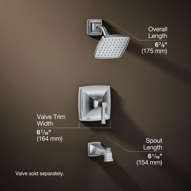 Riff Bath and Shower Faucet Trim, Polished Chrome