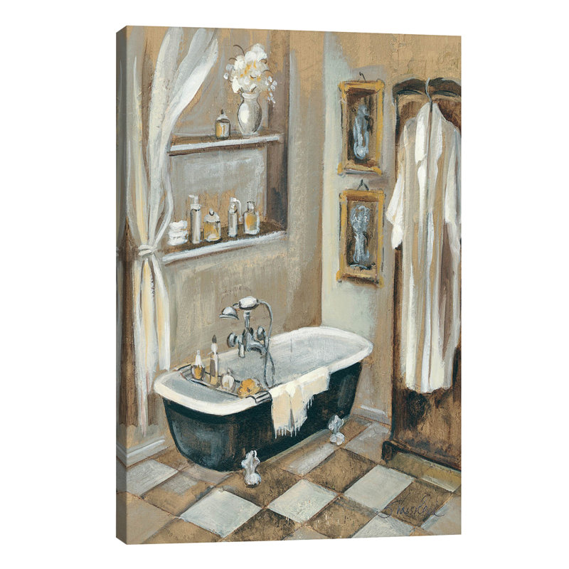 French Bath III by Silvia Vassileva - Wrapped Canvas Painting, 66.04 cm H x 45.72 cm W x 3.175 cm D
