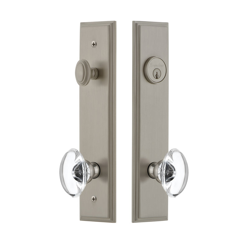 Ensemble d'entrée haut Carré, Nickel satiné, 2,375 po