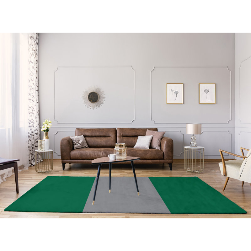 Tapis à rayures green national hockey, Rectangle 5 pi x 7 pi