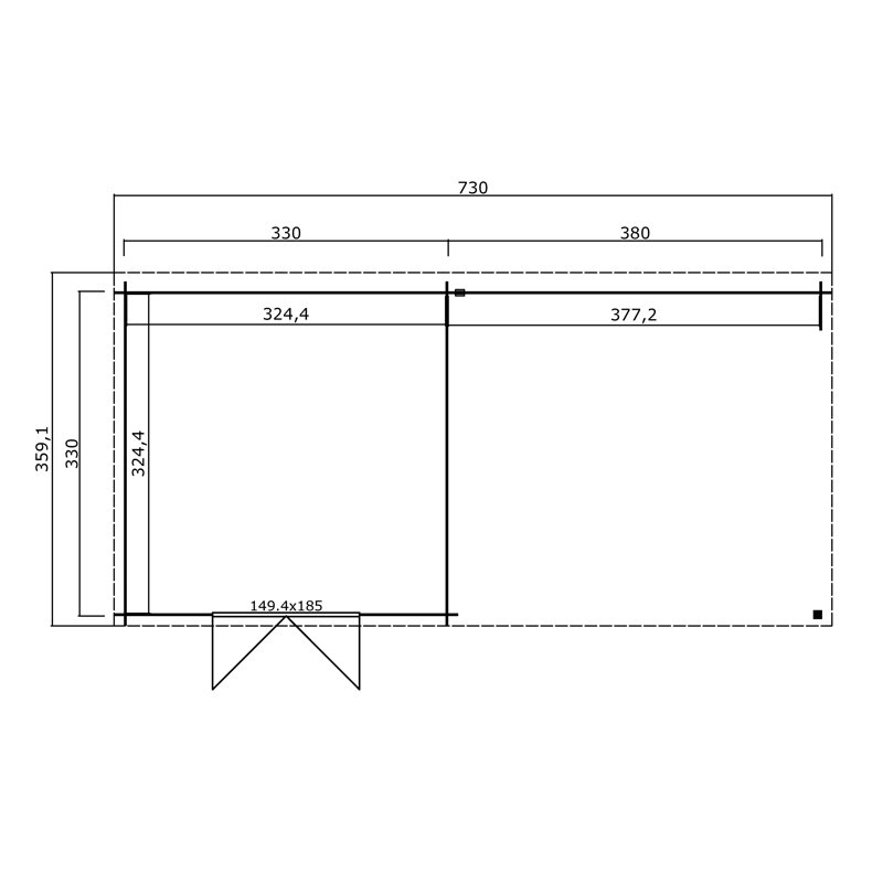 Lasita New Orleans 23.5 x 11 Ft. Summerhouse With An Undercover Canopy (28mm)