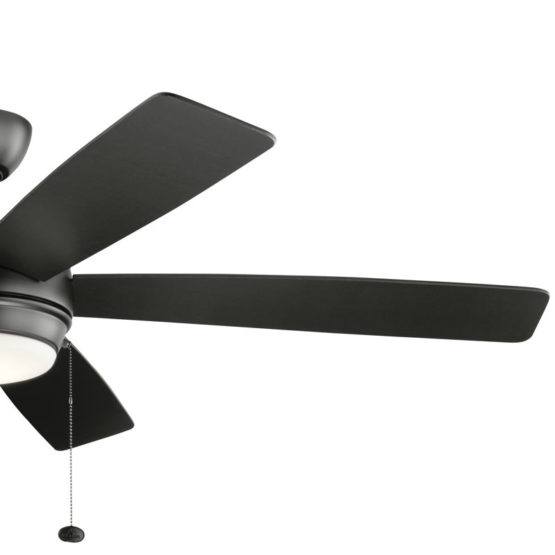 Starkk 60'' Black Steel Ceiling Fan with LED Light