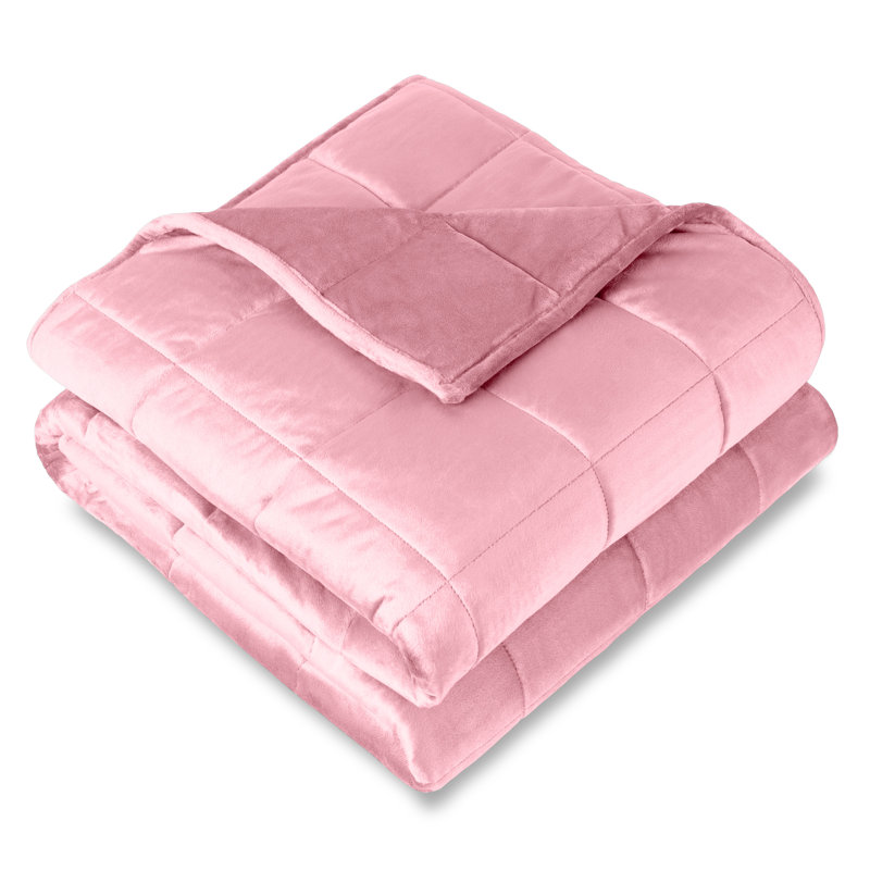 Couverture pondérée Minky, L 48 po x L 72 po, 12 lb, Rose clair