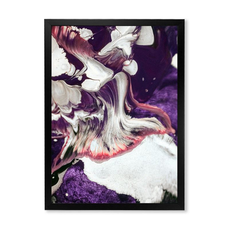 «Beautiful Mixed Abstract Fluid II», reproduction d'art sur toile moderne, Impression noire sur toile encadrée