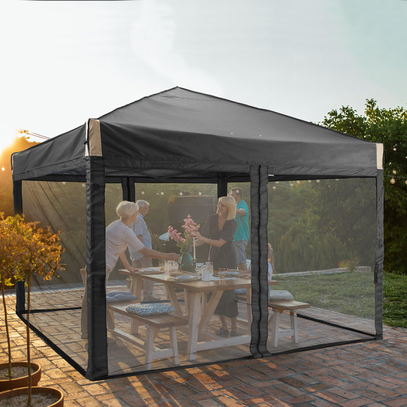3x3 M Pop Up Canopy Tent with Netting, Black