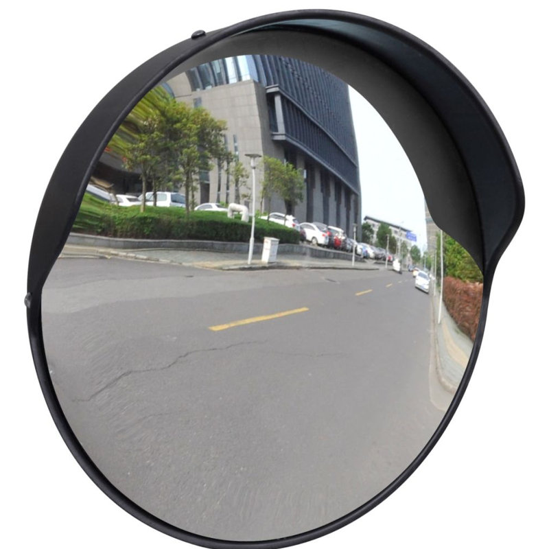 Convex Wall Mirror, Ø 11.75", Black