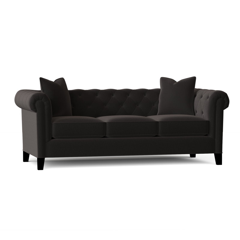 Caspar Upholstered 82'' Sofa, Bella Asphalt Performance Velvet