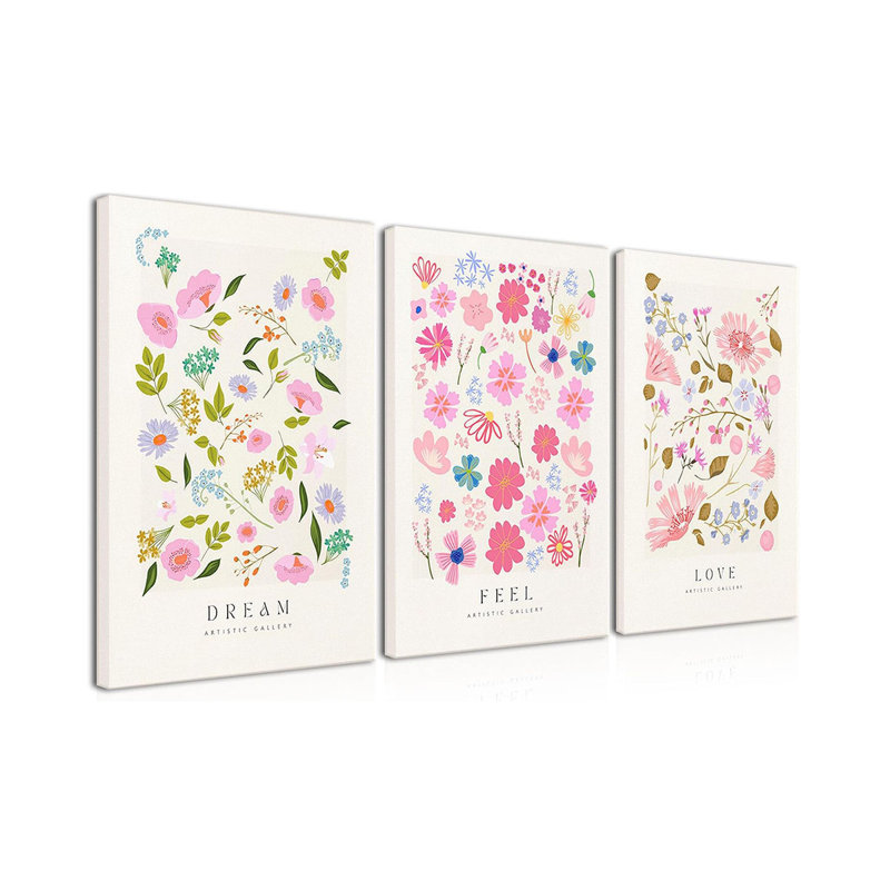 3 Piece Wrapped Canvas Print, 60 cm H x 40 cm W
