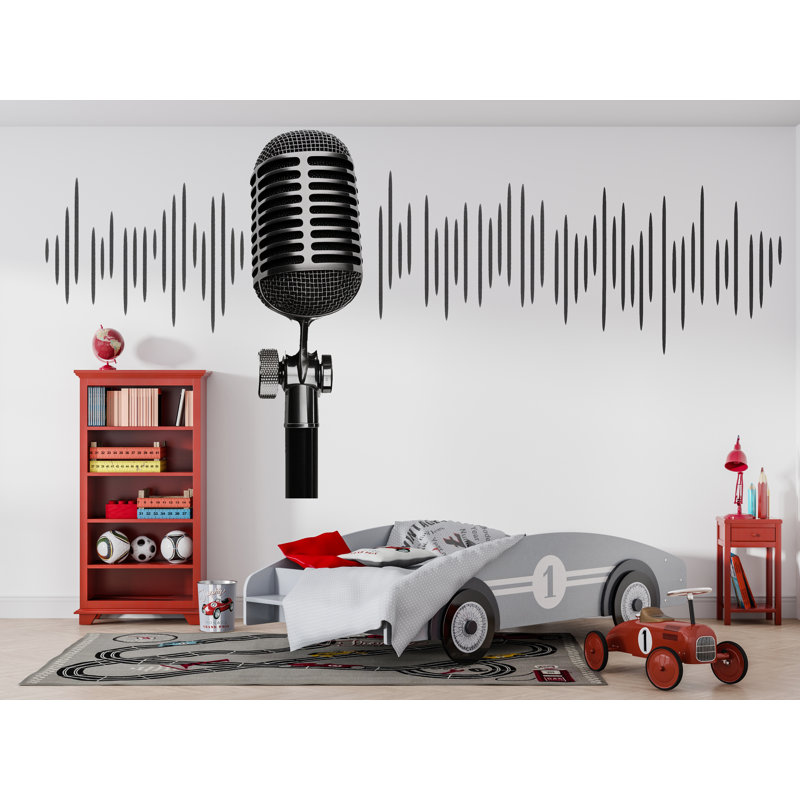 Autocollant mural rétro pour micro-ondes rétro, H 24 po x l 13 po