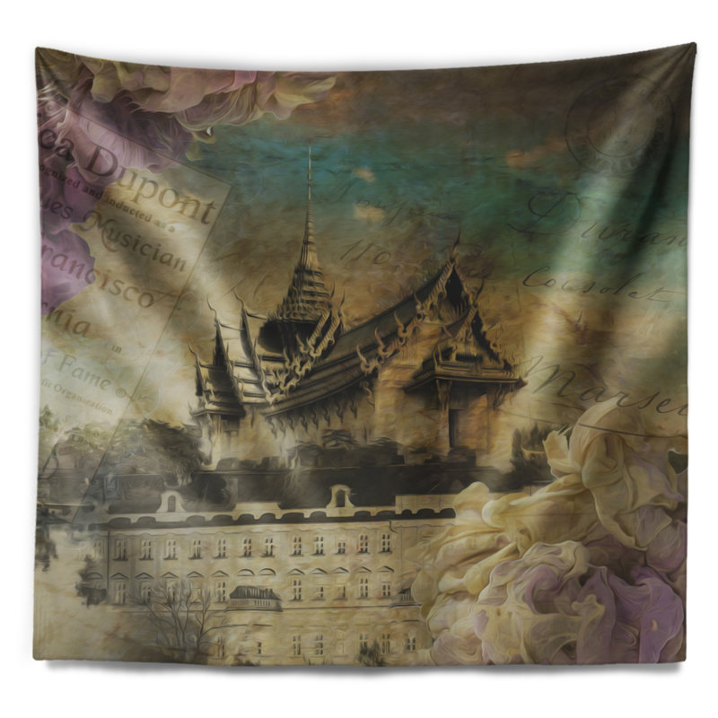 Tapisserie de château de style vintage, H 32 po x l 39 po