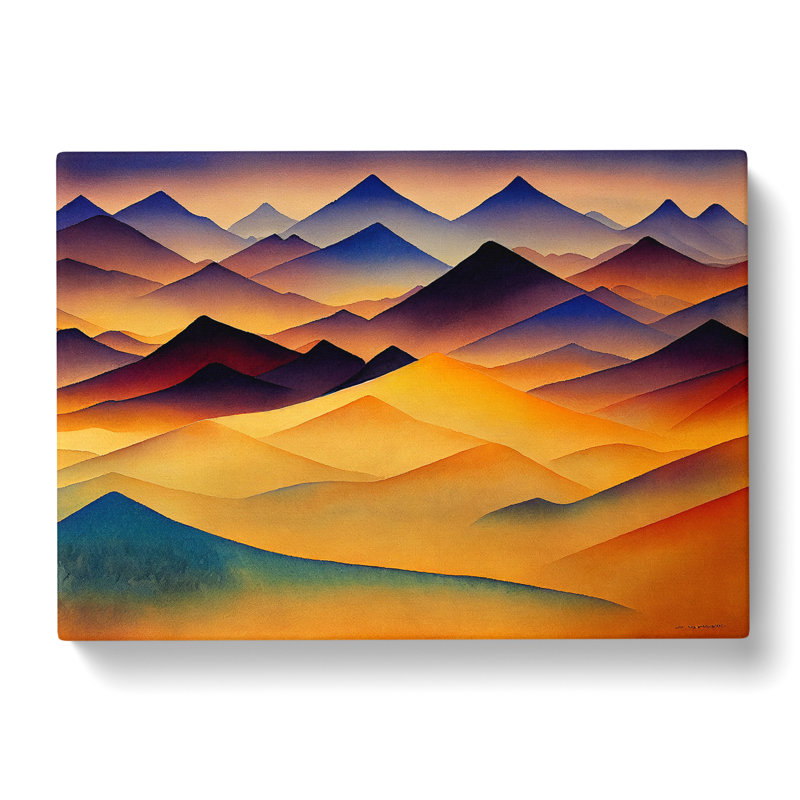 Modern Mountain Landscape Vol.1 - Wrapped Canvas Painting, 35cm H x 50cm W x 3cm D