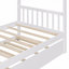 Lit simple en bois avec lit gigogne simple - blanc-539685148