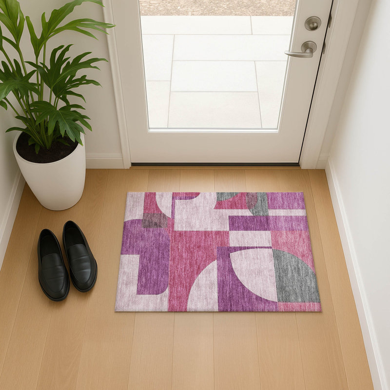 Premium Machine Washable Mehara AMF1692 Mid Century Rug, Rectangle 1'8" x 2'6"