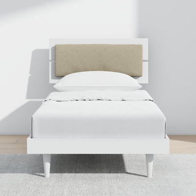 Benoni Wooden Bed With Taupe Cushion