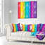 Coussin lombaire à motif abstrait arc-en-ciel