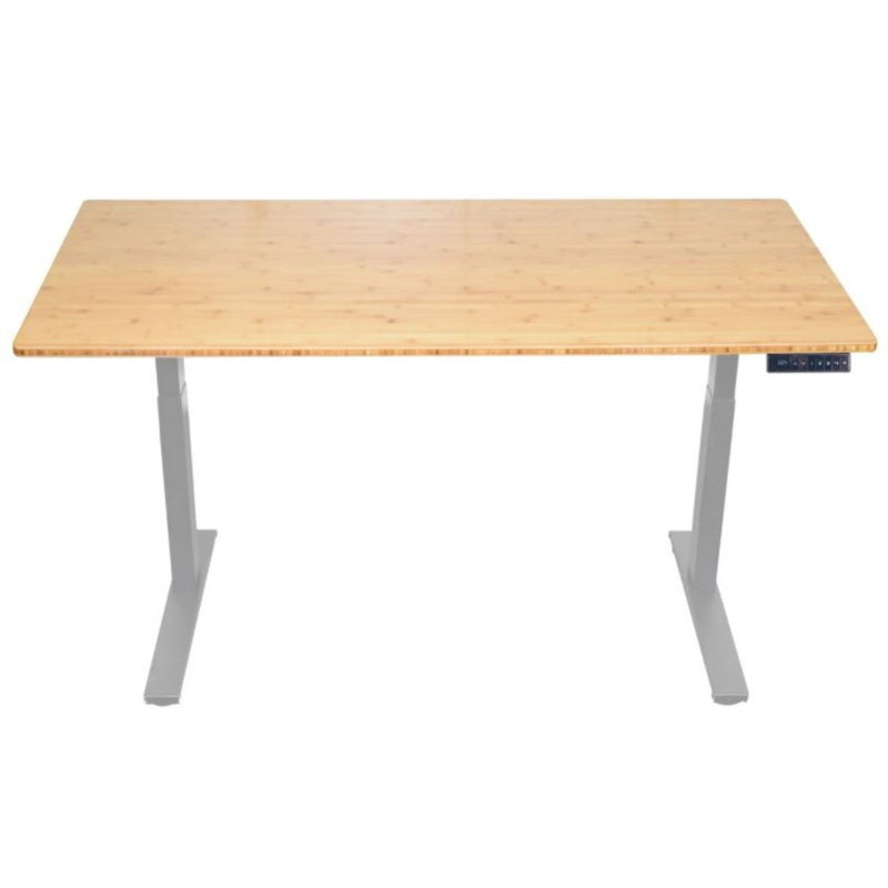 Bureau pour travailler debout à hauteur réglable, Brun / gris, H 51,6 po x l 60 po x P 30 po