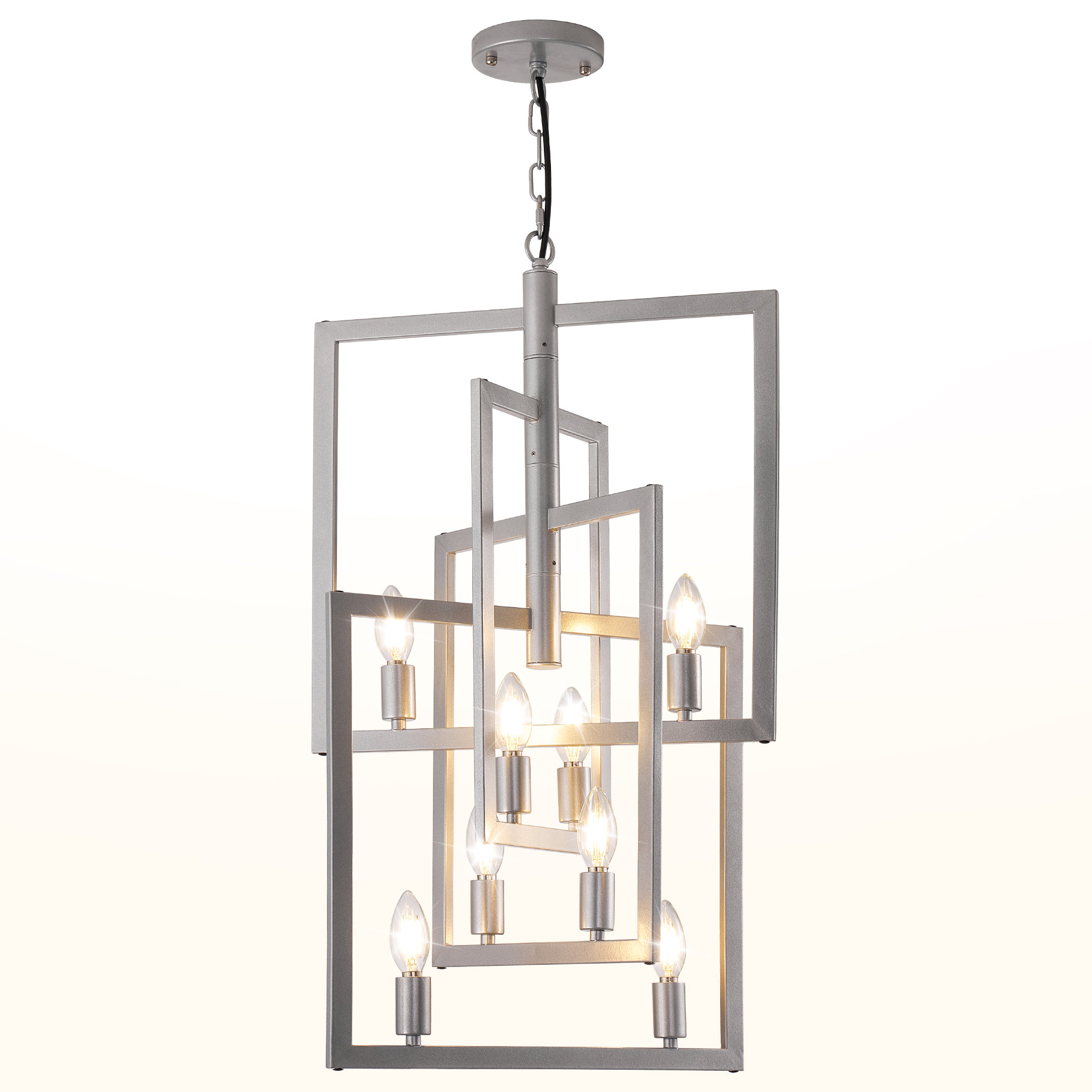8 - Light Dimmable Geometric Chandelier