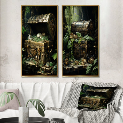 Sea Robber Hidden Treasures Chest - Pirate Wall Art Prints Set Of 2