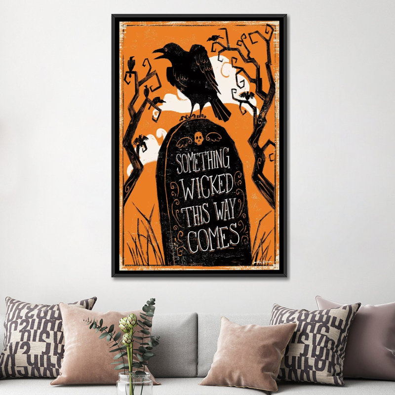 « malicieux iii », art textuel sur toile tendue, H 26 po x l 18 po x P 1,5 po, Toile avec cadre noir, Pas de tapis