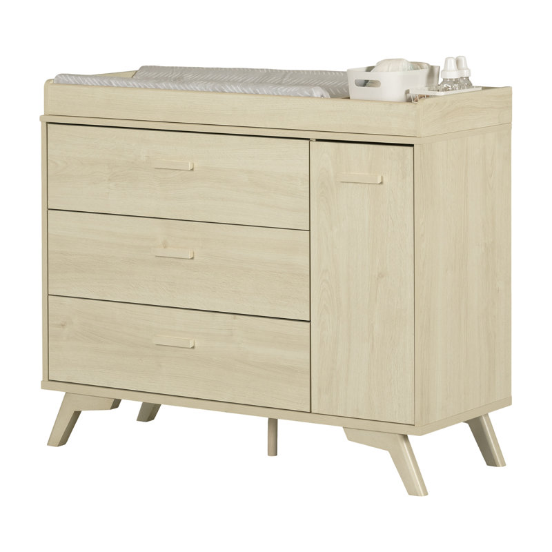 Milos  3-Drawer Changing Table With Removable Changing Tray, Beige