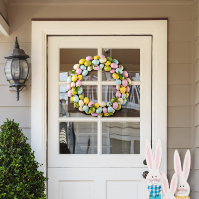 18"D Easter Eggs Wreath