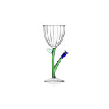 Botanica - Optical Stemmed Glass Blue Flower 9.5 Oz