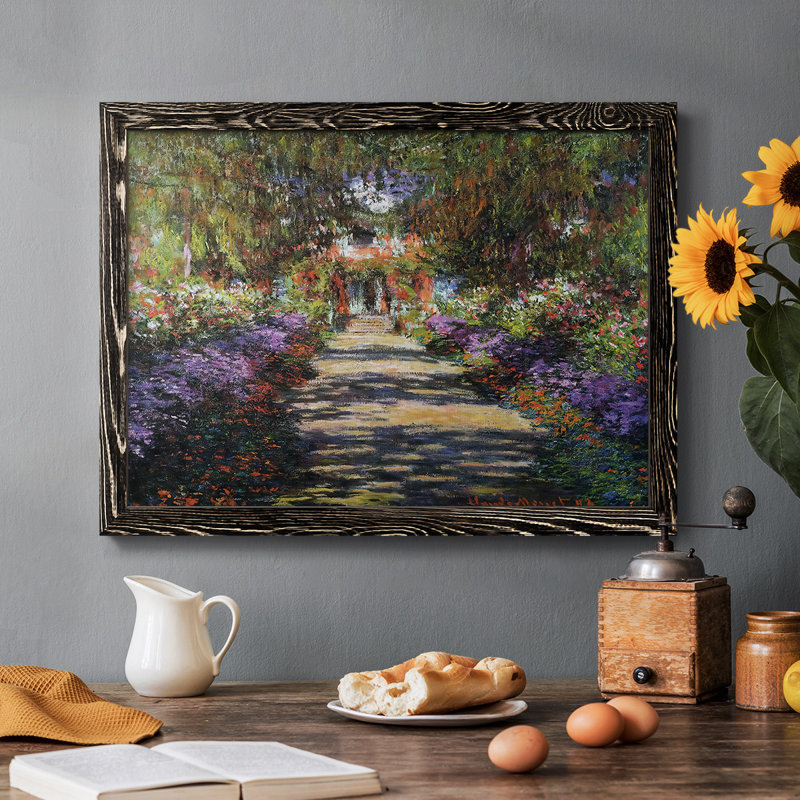 «Pathway in Monet's Garden at Giverny», reproduction d'art sur toile, Noir, H 18 po x l 26 po x P 1,5 po