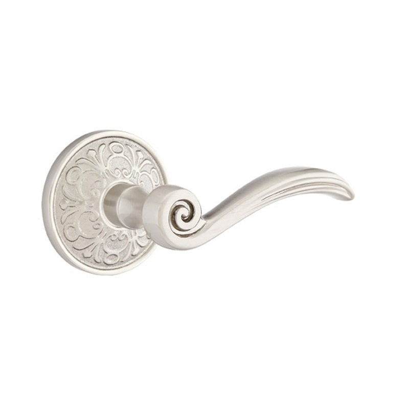 Poignée de porte Elan Passage (Hall & Closet) avec rosette, Droite, Nickel satiné