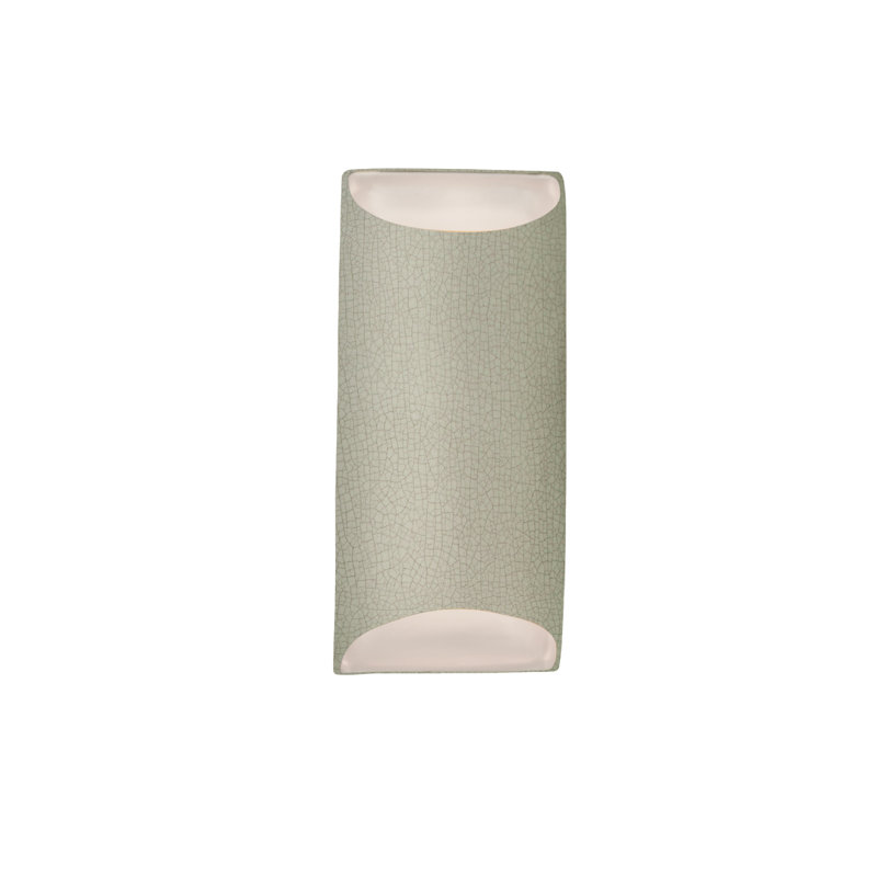 Applique murale en céramique Beda, Craquelure vert céladon, H 13,75 po x l 7 po x P 4 po